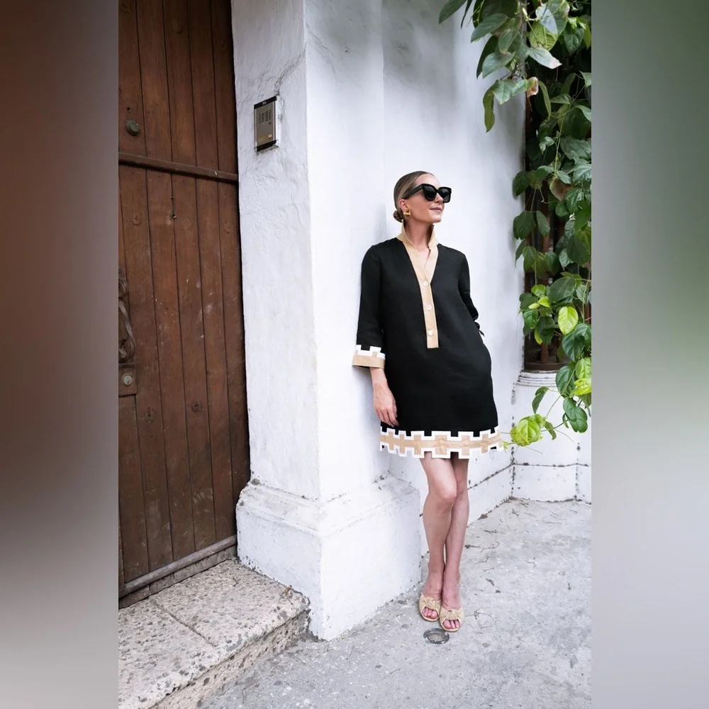 Tuckernuck Black and Tan Mini Dress - Picture 2 of 4
